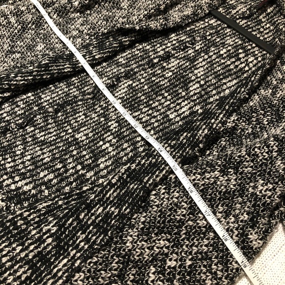 B&W Knit Faux Leather Cardigan - Picture 9 of 12